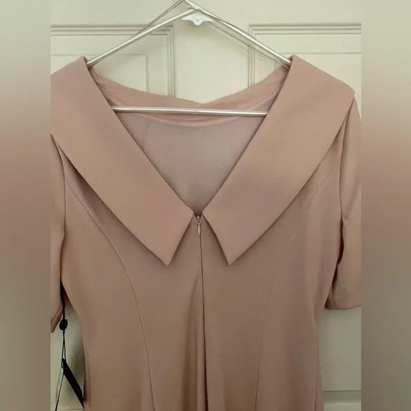 Roll Neck Sheath Collar Dress with V-back - Picture 4 of 6